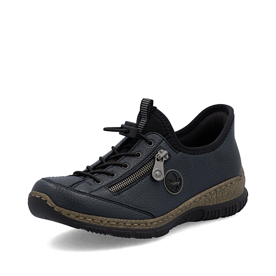 blaue elastische damenschuhe rieker n3267-15