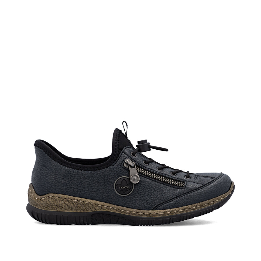 blaue elastische damenschuhe rieker n3267-15