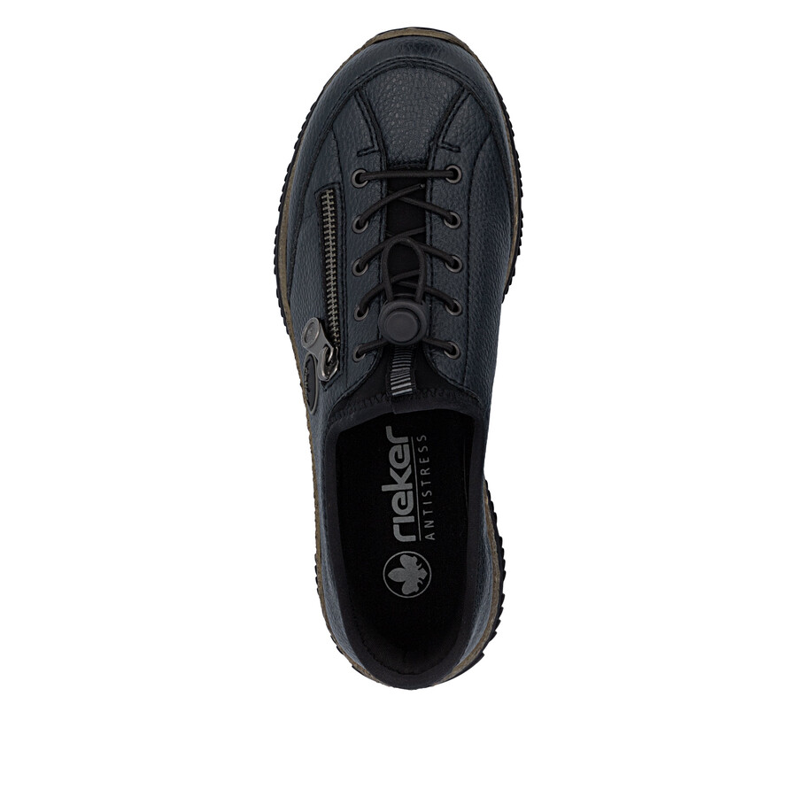 blaue elastische damenschuhe rieker n3267-15