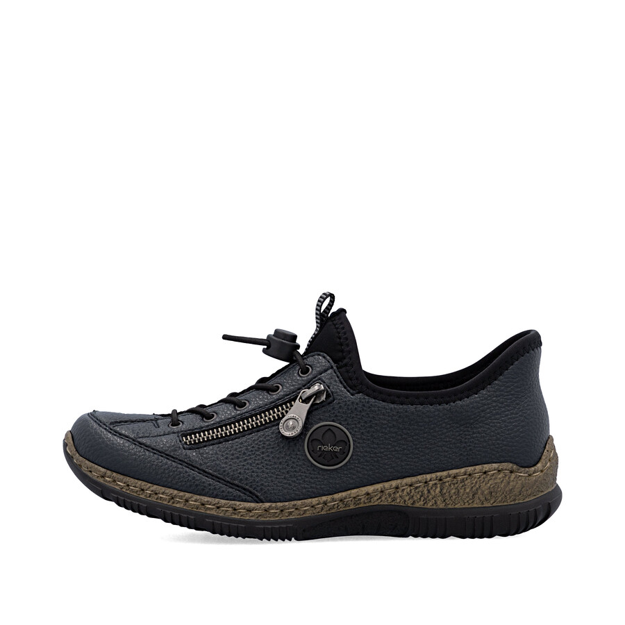 blaue elastische damenschuhe rieker n3267-15