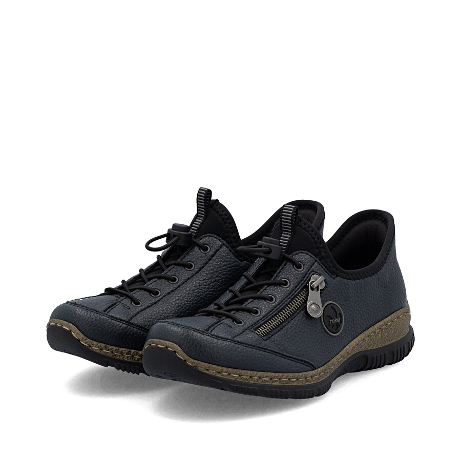 blaue elastische damenschuhe rieker n3267-15