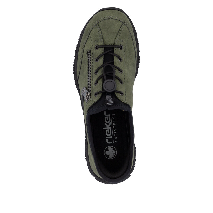 grüne elastische damenschuhe rieker n3267-54