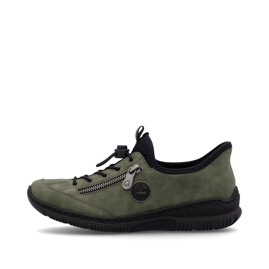grüne elastische damenschuhe rieker n3267-54