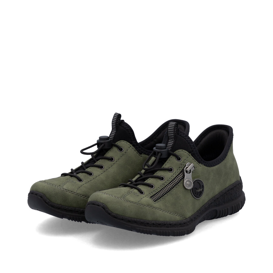 grüne elastische damenschuhe rieker n3267-54