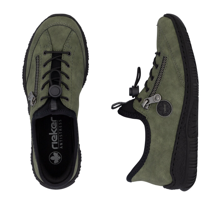 grüne elastische damenschuhe rieker n3267-54