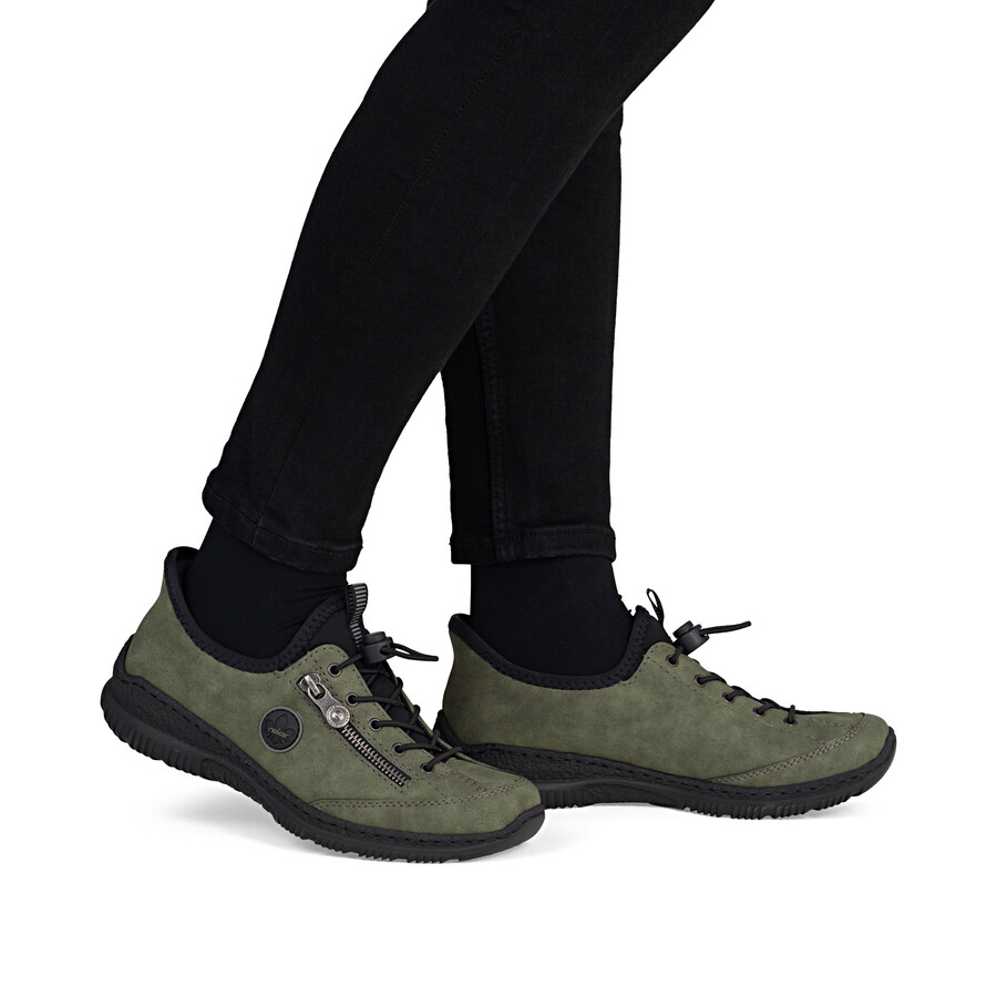 grüne elastische damenschuhe rieker n3267-54