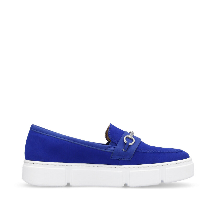 blaue elastische damenschuhe rieker n5956-14