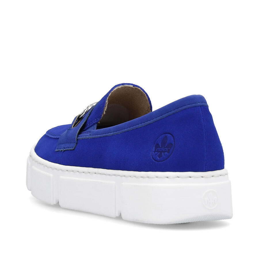 blaue elastische damenschuhe rieker n5956-14