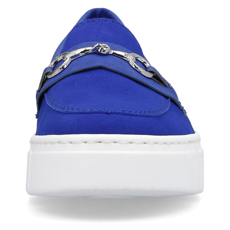 blaue elastische damenschuhe rieker n5956-14