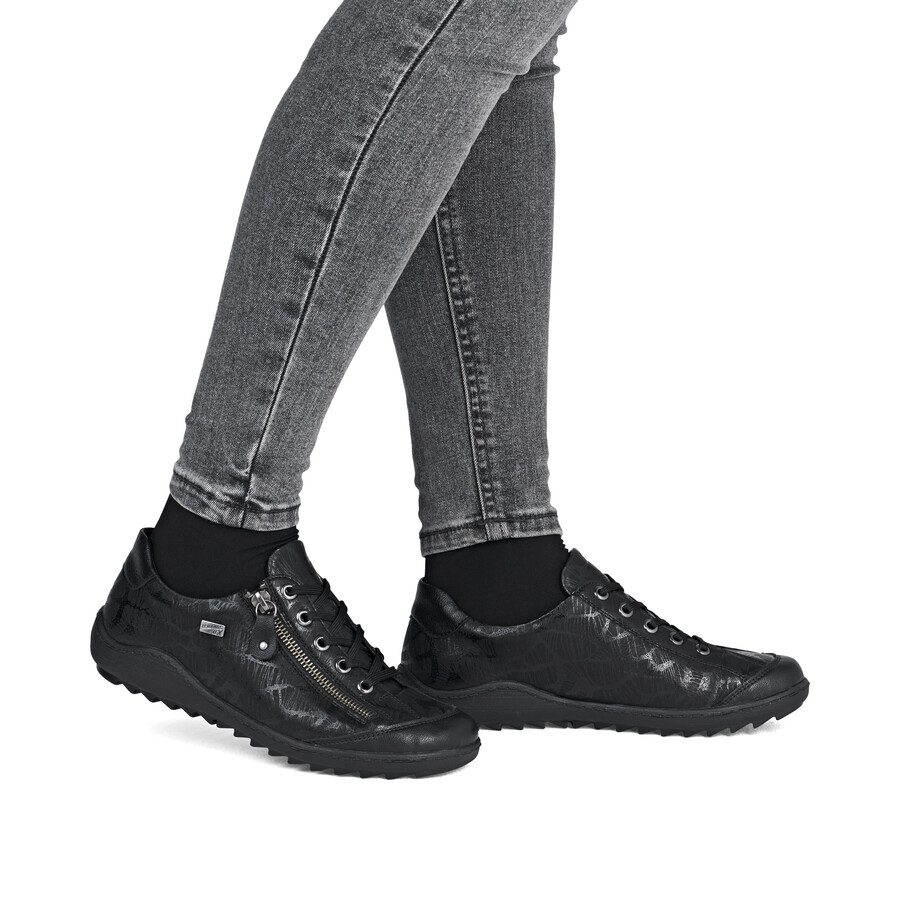 schwarze damenschuhe mit reißverschluss remonte r1402-00