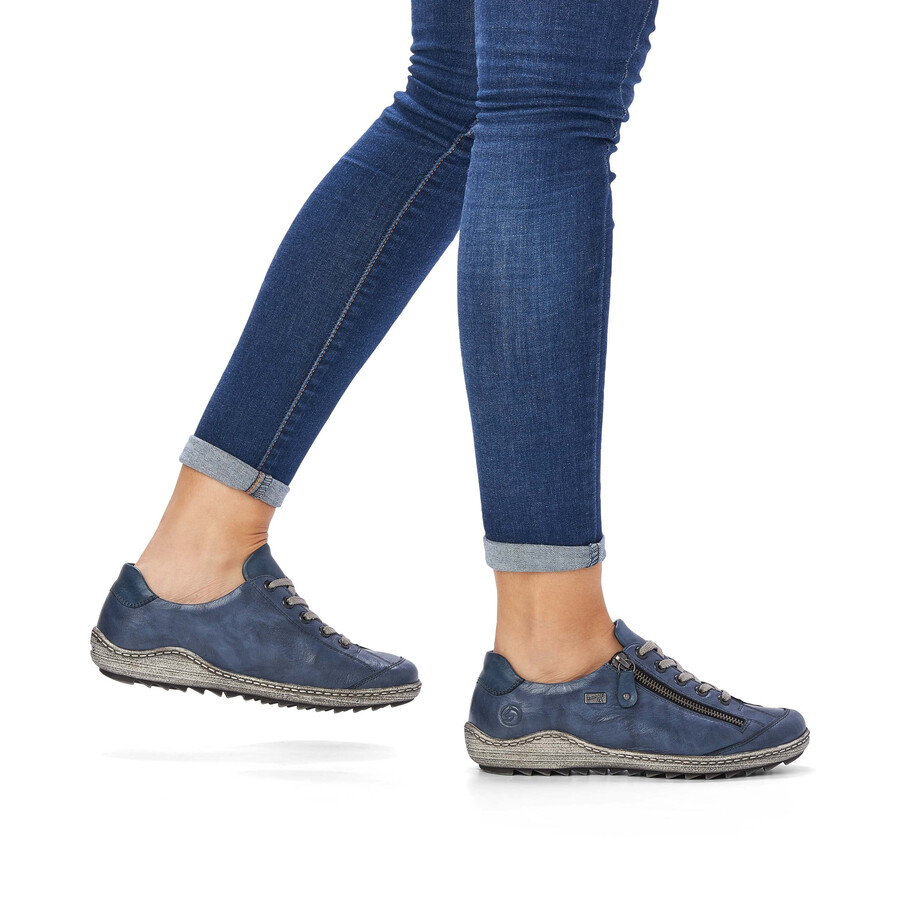 blaue damenschuhe mit reißverschluss remonte r1402-15