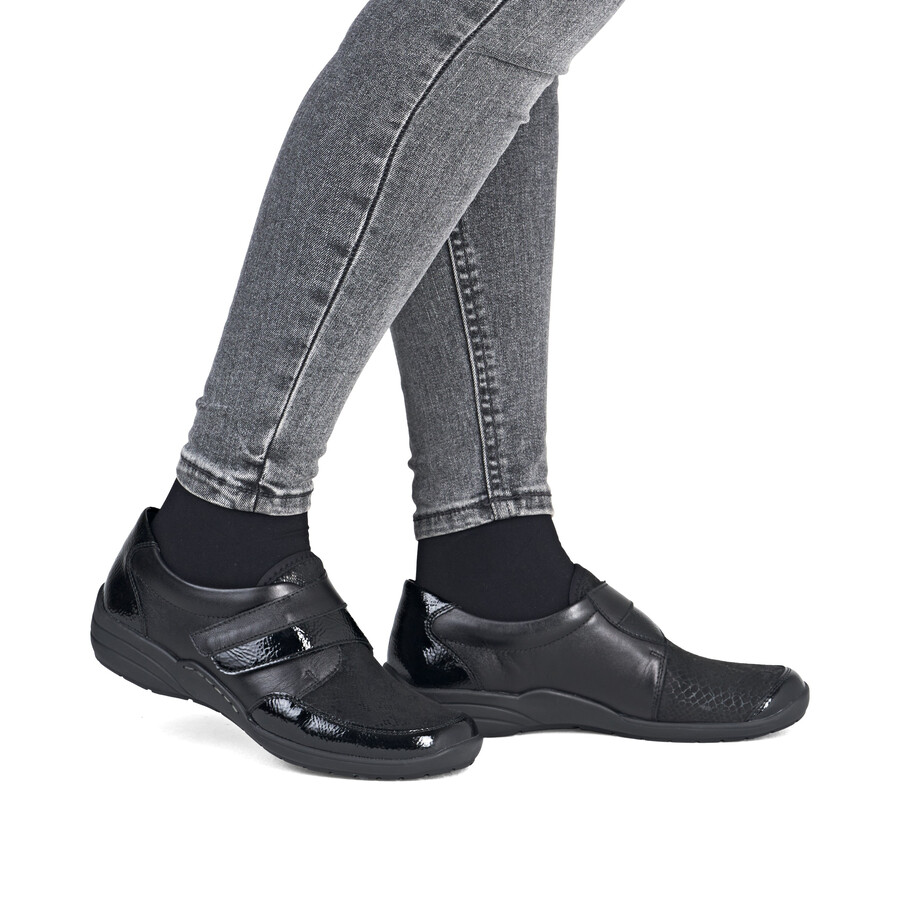 schwarze klettverschluss-schuhe für damen remonte r7600-00