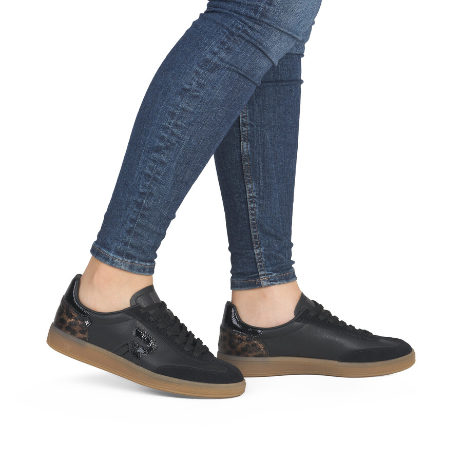 schwarze sneaker für damen rieker sport w2200-03