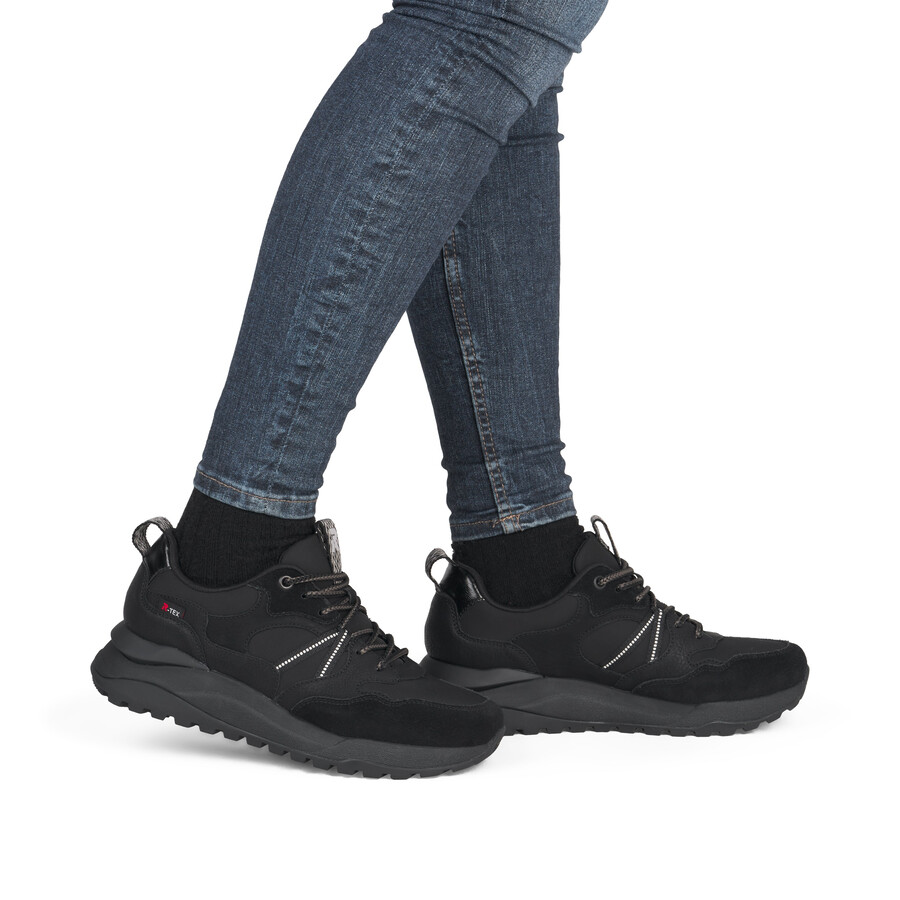 schwarze sneaker für damen rieker sport w2501-00