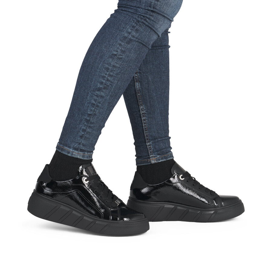 schwarze sneaker für damen rieker sport w2601-00