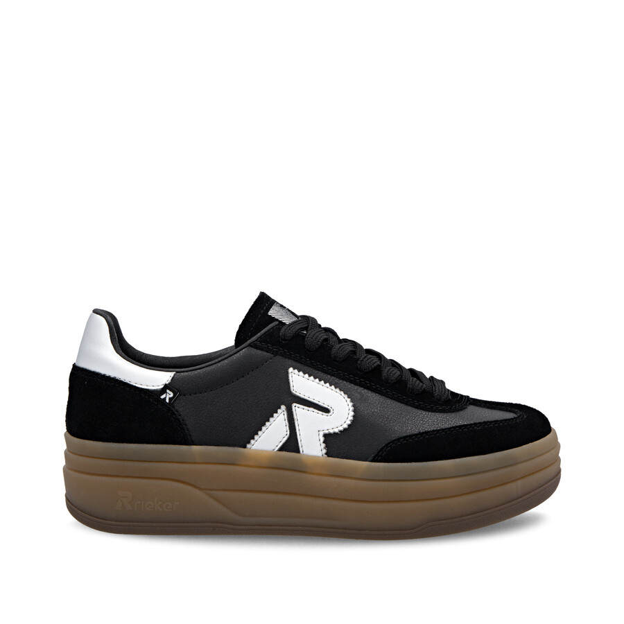 schwarze damenschuhe mit gummizug rieker sport w3700-00