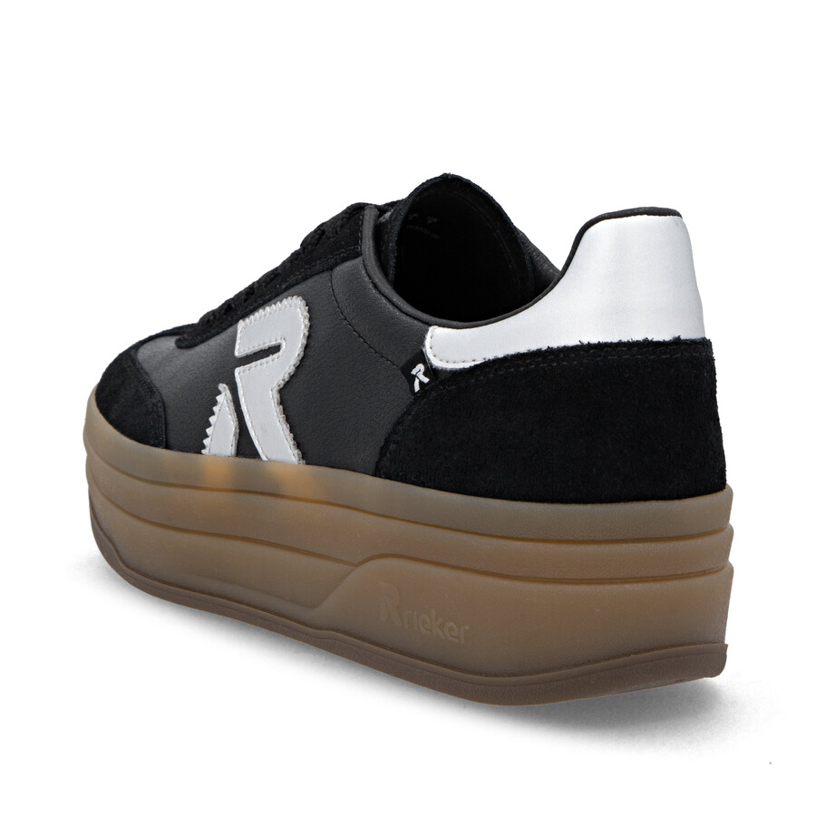 schwarze damenschuhe mit gummizug rieker sport w3700-00