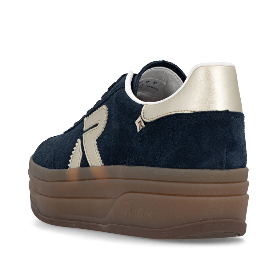 blaue elastische damenschuhe rieker sport w3700-14