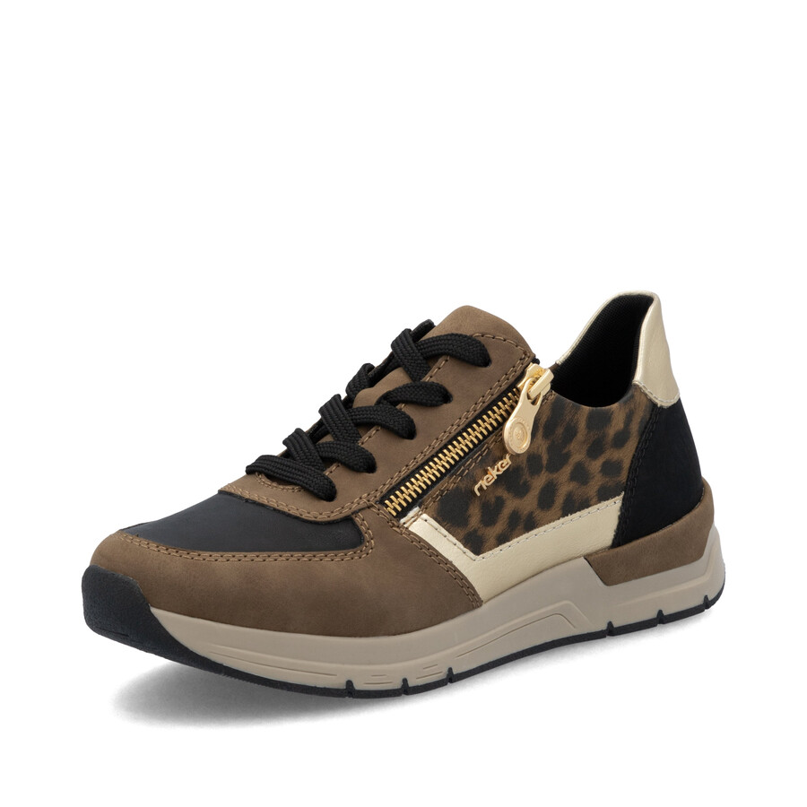 braune damenschuhe mit reißverschluss rieker 58902-24