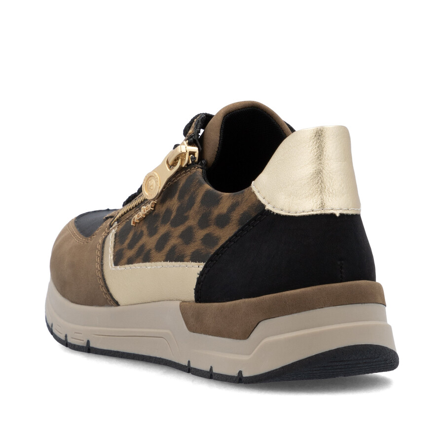 braune damenschuhe mit reißverschluss rieker 58902-24