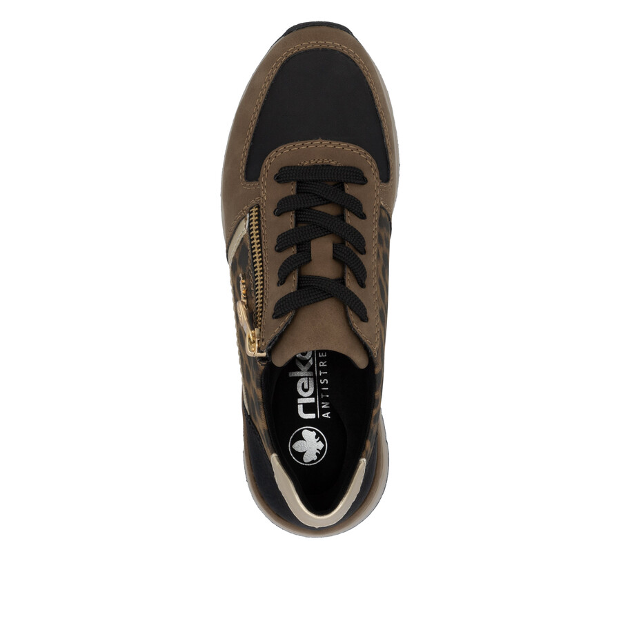 braune damenschuhe mit reißverschluss rieker 58902-24