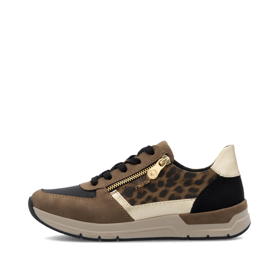 braune damenschuhe mit reißverschluss rieker 58902-24