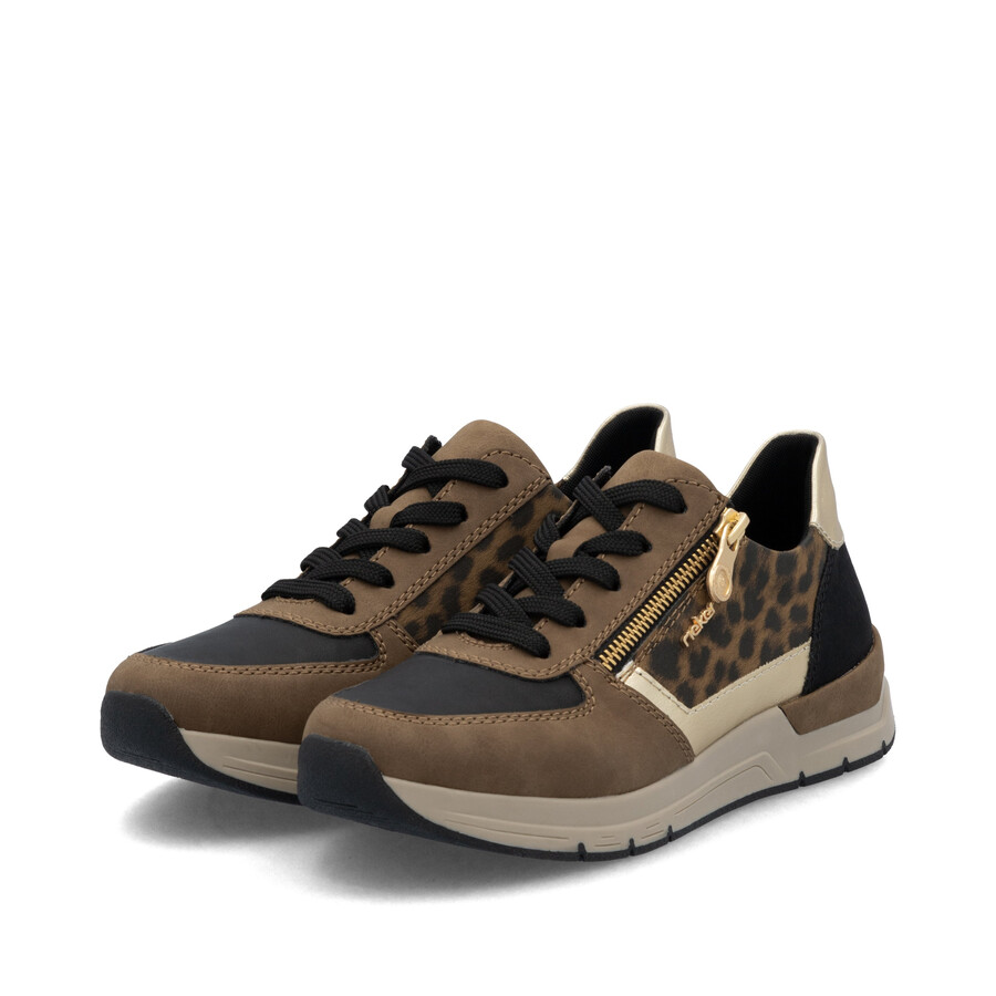 braune damenschuhe mit reißverschluss rieker 58902-24