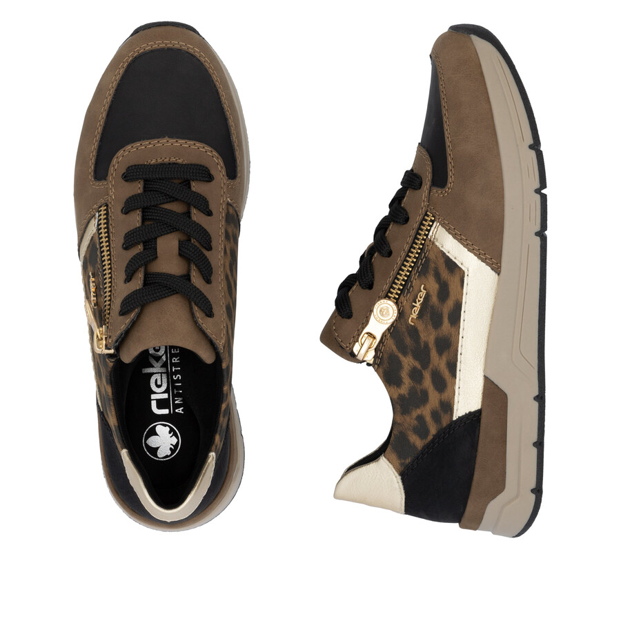 braune damenschuhe mit reißverschluss rieker 58902-24