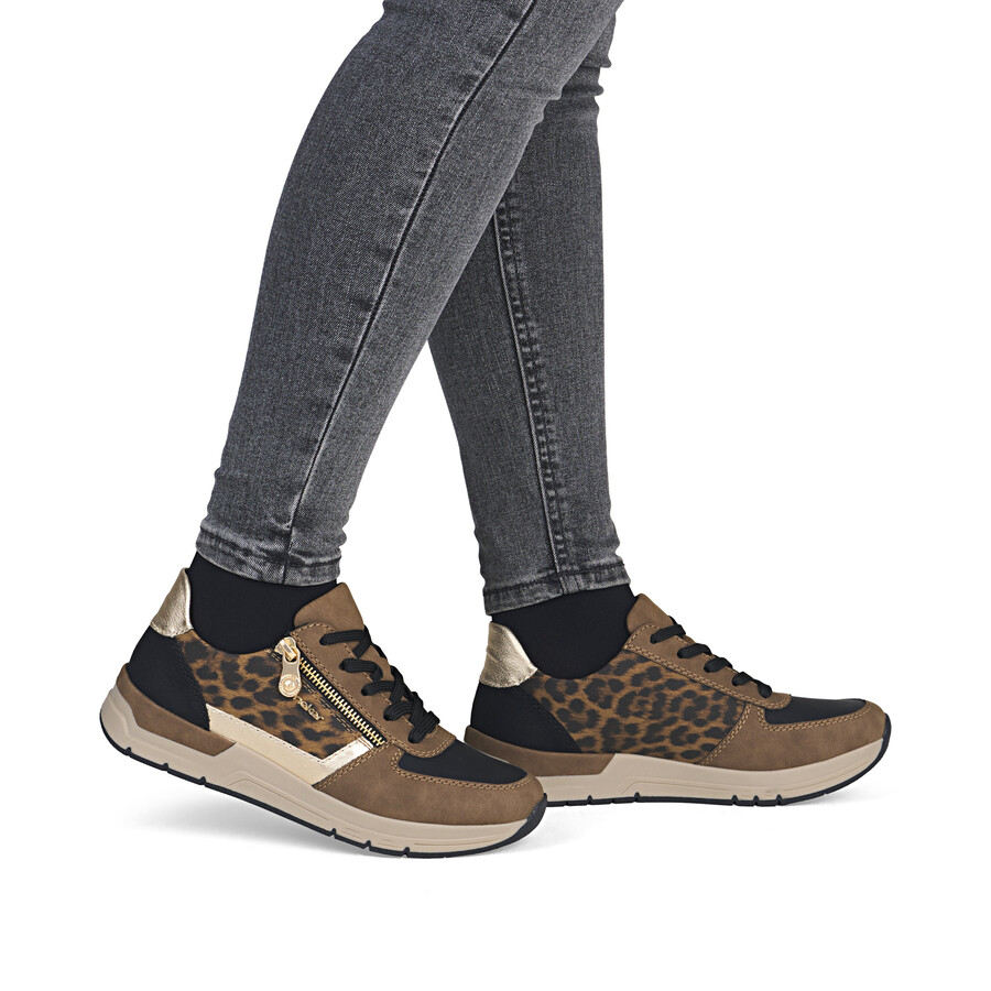 braune damenschuhe mit reißverschluss rieker 58902-24