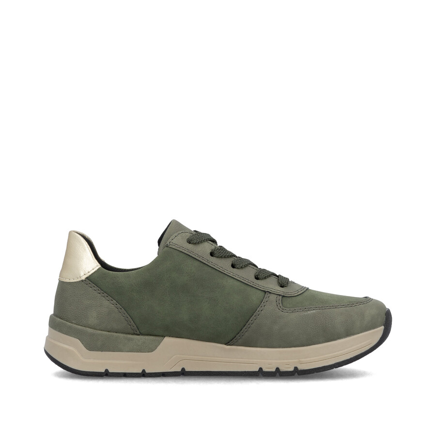 grüne damen-schuhe mit reißverschluss rieker 58902-54