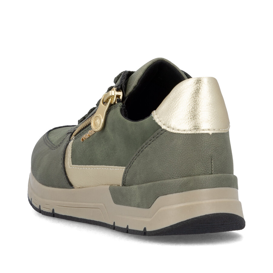 grüne damen-schuhe mit reißverschluss rieker 58902-54