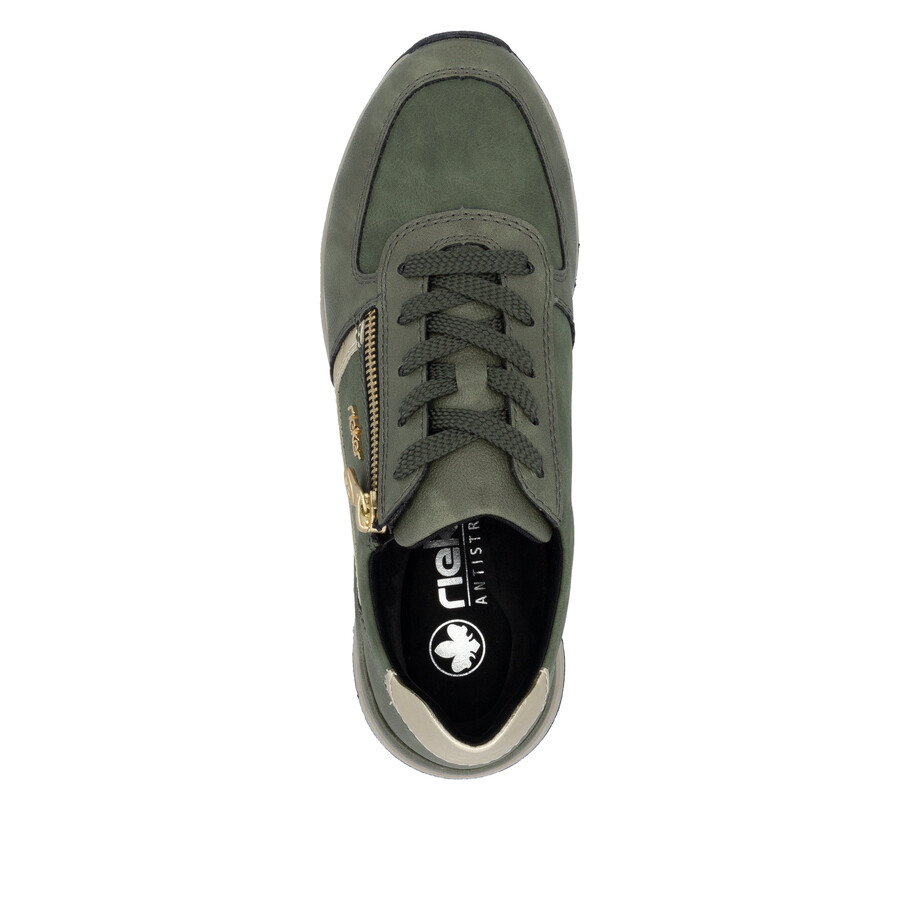 grüne damen-schuhe mit reißverschluss rieker 58902-54