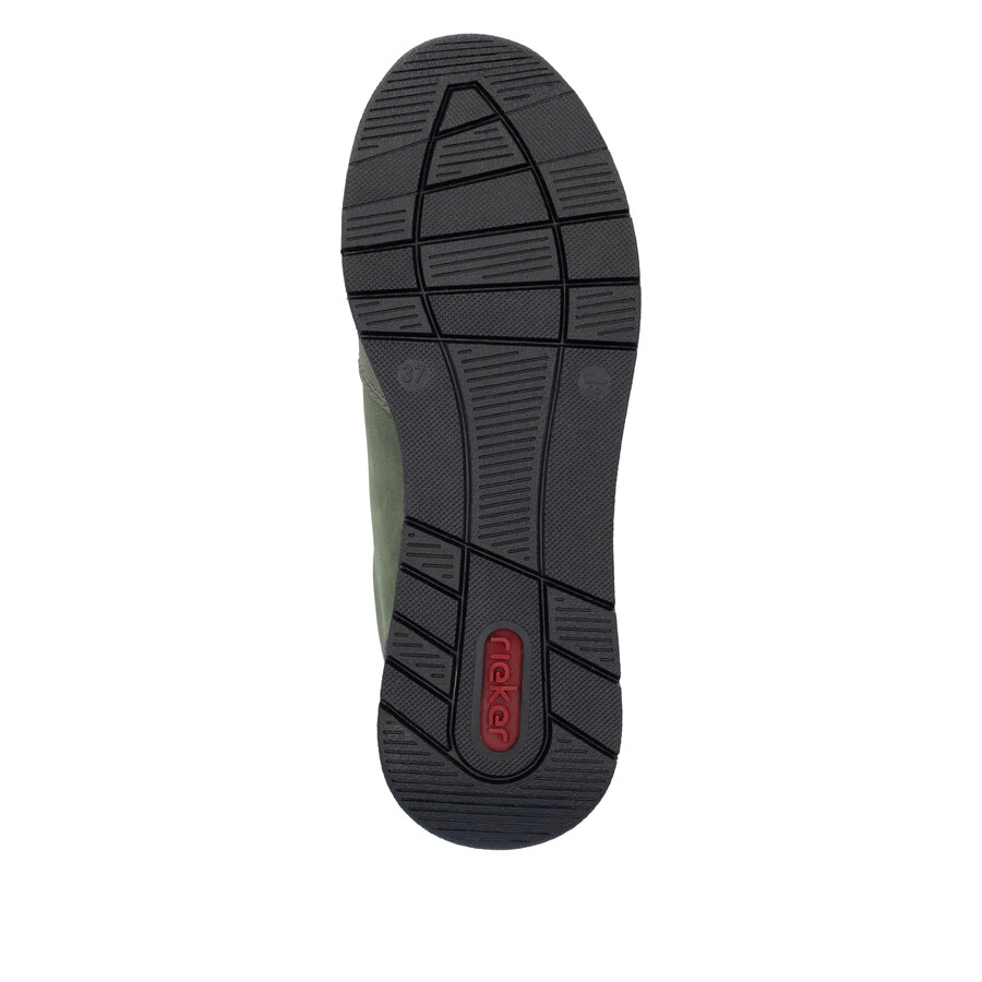 grüne damen-schuhe mit reißverschluss rieker 58902-54