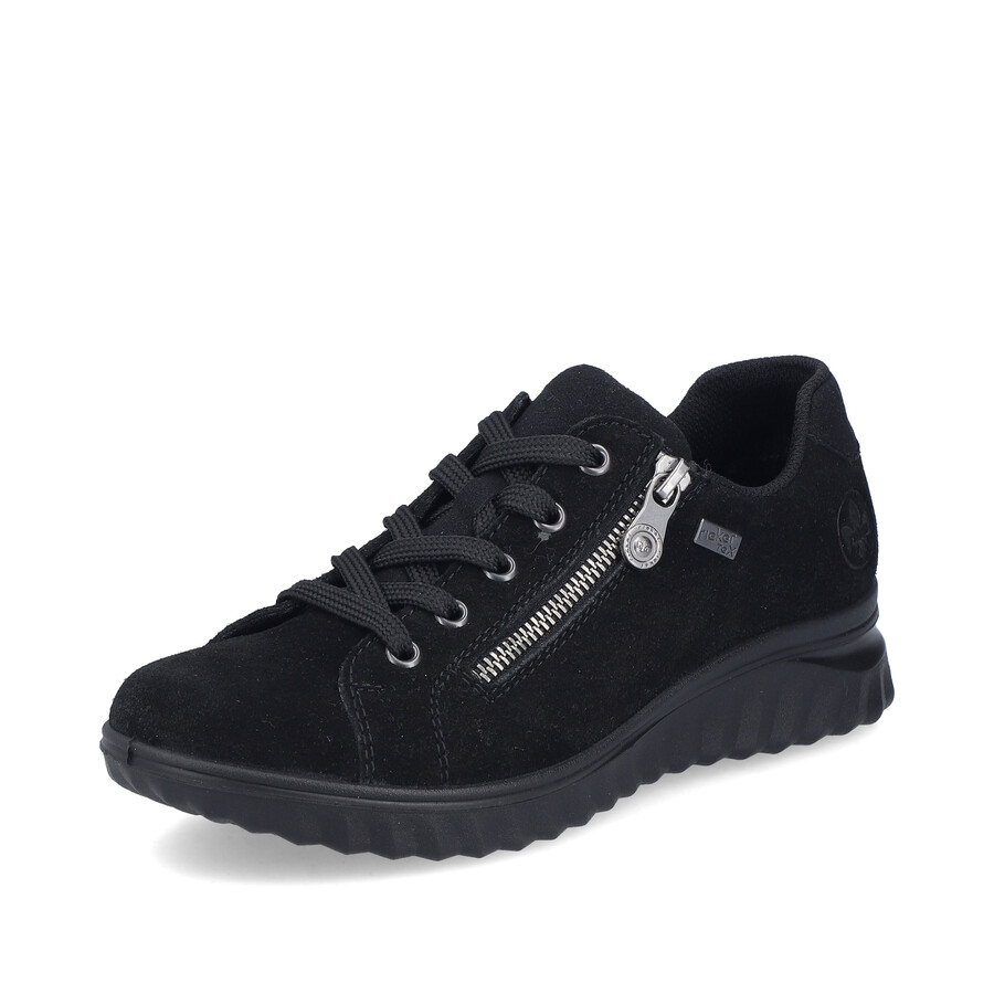 schwarze damenschuhe mit reißverschluss rieker 59000-00