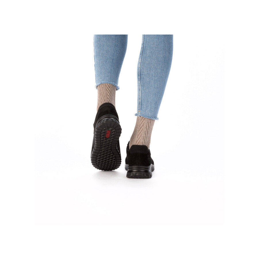 schwarze damenschuhe mit reißverschluss rieker 59000-00