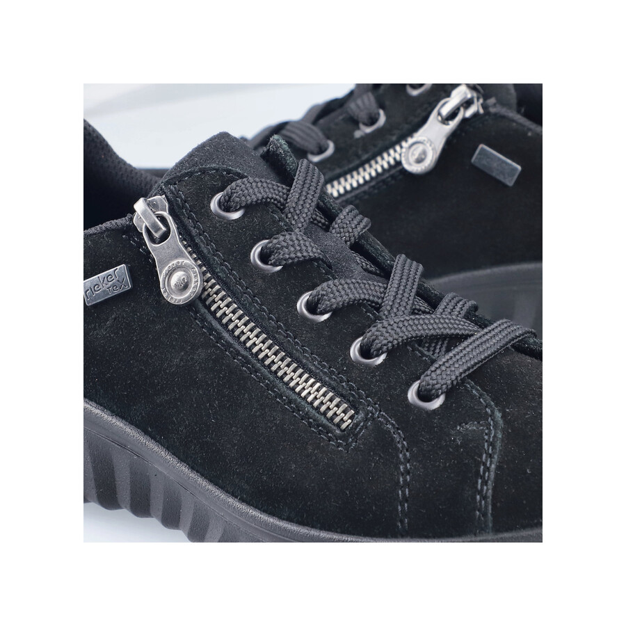schwarze damenschuhe mit reißverschluss rieker 59000-00