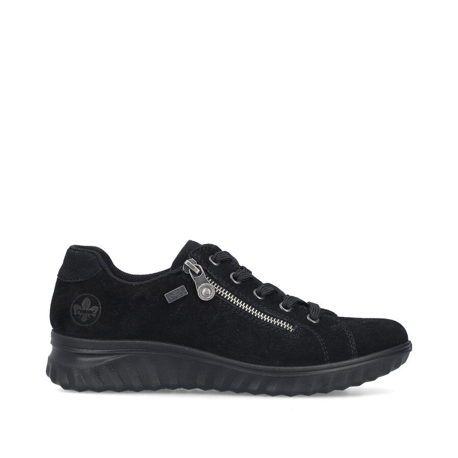 schwarze damenschuhe mit reißverschluss rieker 59000-00
