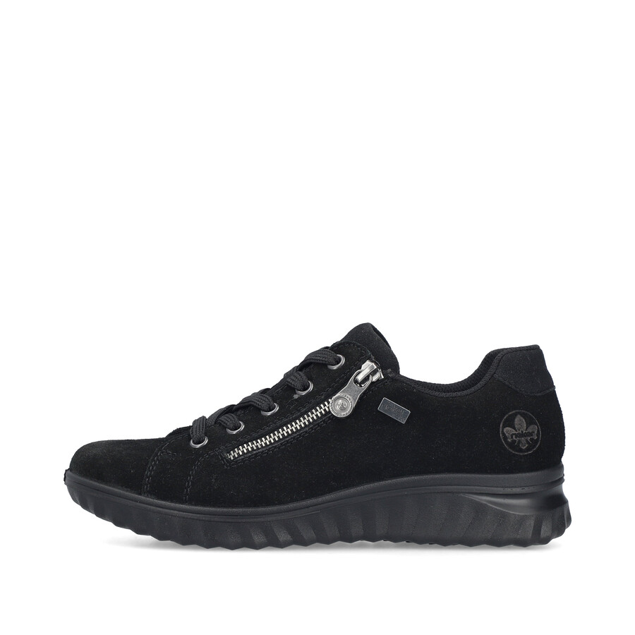 schwarze damenschuhe mit reißverschluss rieker 59000-00