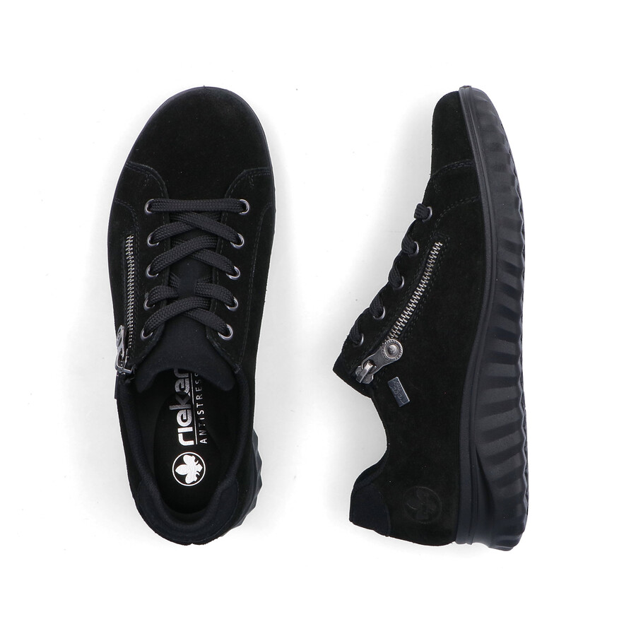schwarze damenschuhe mit reißverschluss rieker 59000-00