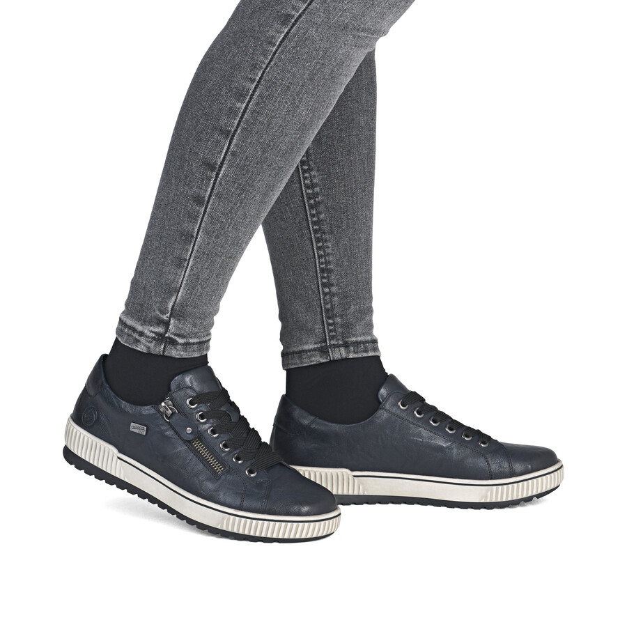 blaue damenschuhe mit reißverschluss remonte d0700-15