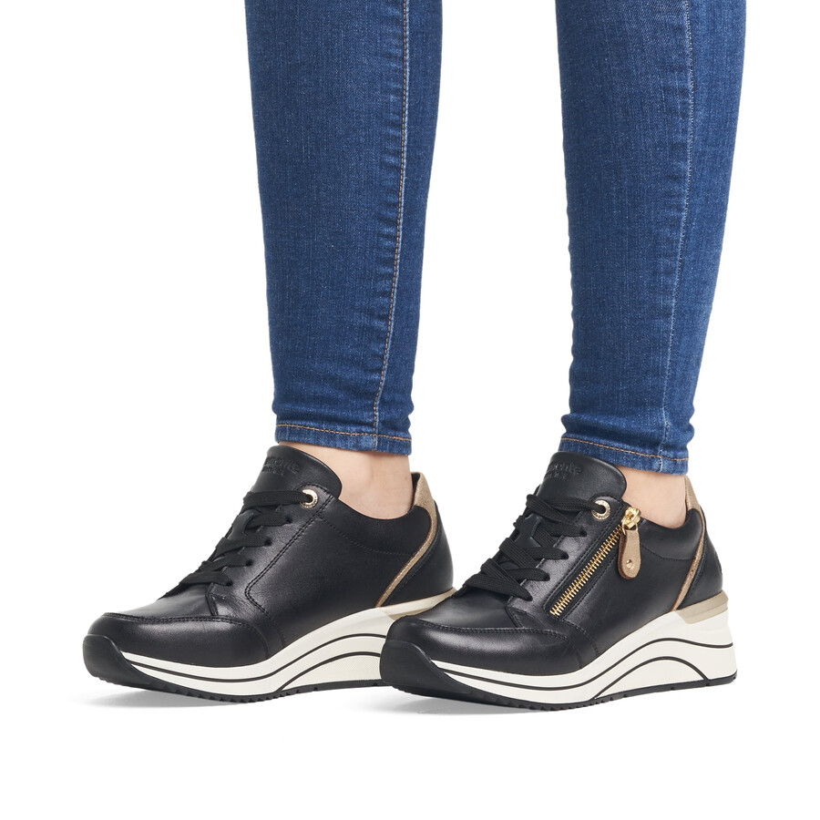 schwarze damenschuhe mit reißverschluss remonte d0t03-01