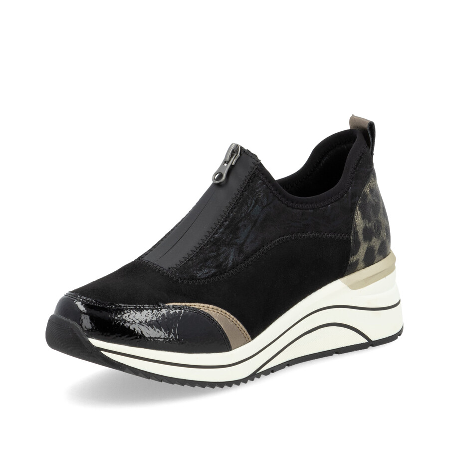 schwarze damenschuhe mit reißverschluss remonte d0t08-02