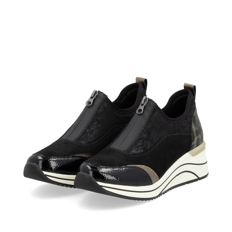schwarze damenschuhe mit reißverschluss remonte d0t08-02