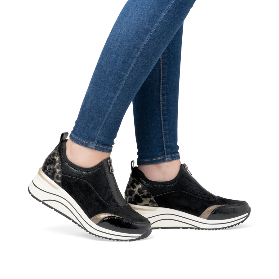 schwarze damenschuhe mit reißverschluss remonte d0t08-02