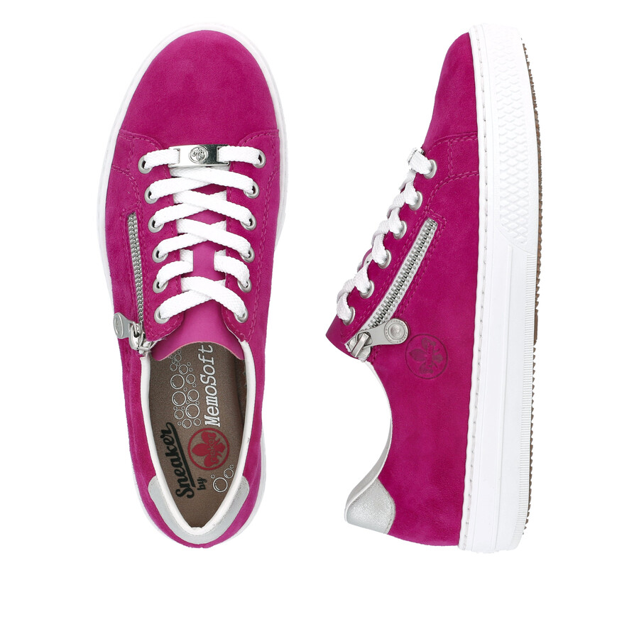 pinke damen-schuhe mit reißverschluss rieker l59l1-31