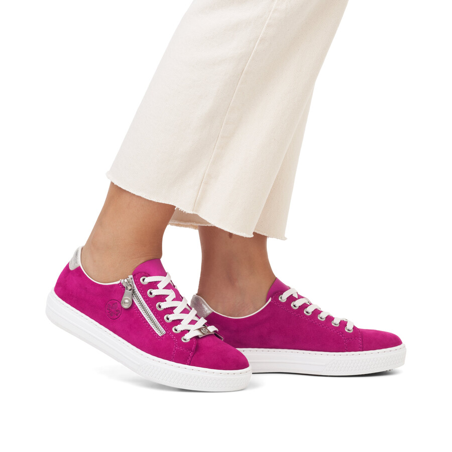 pinke damen-schuhe mit reißverschluss rieker l59l1-31