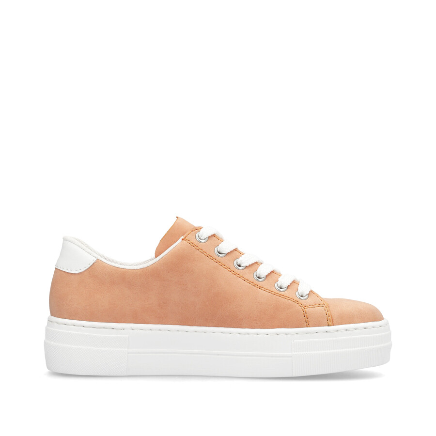 orangefarbene schnürschuhe für damen rieker n49w1-38