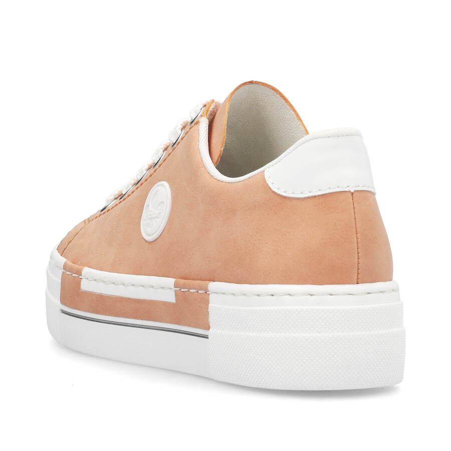 orangefarbene schnürschuhe für damen rieker n49w1-38