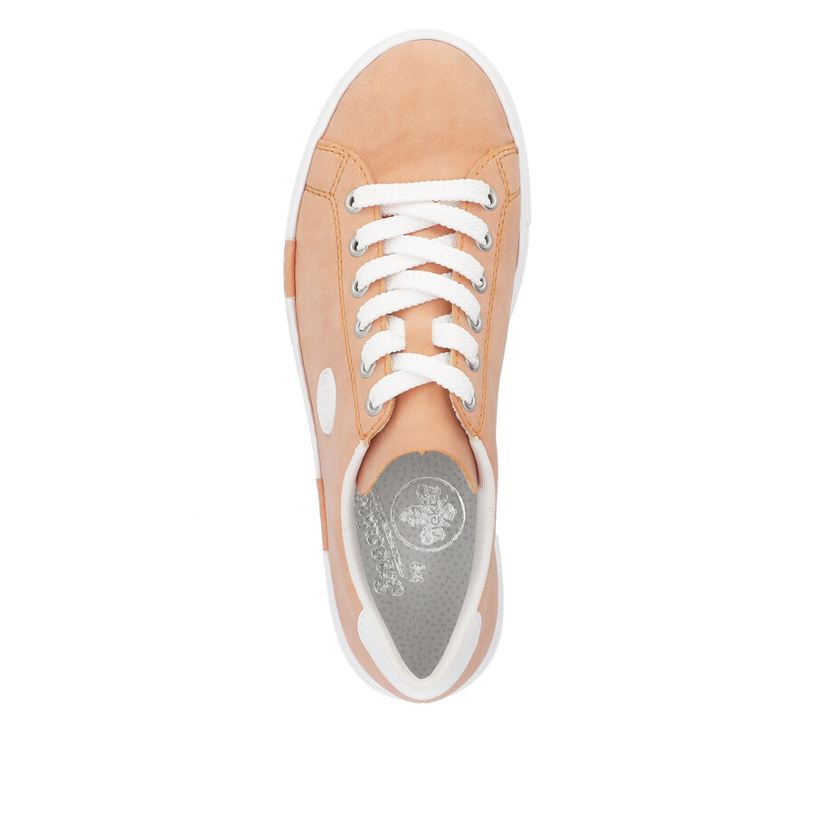 orangefarbene schnürschuhe für damen rieker n49w1-38