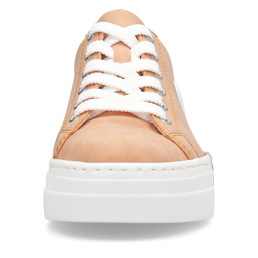 orangefarbene schnürschuhe für damen rieker n49w1-38